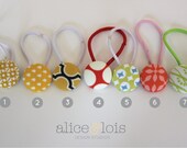 2 button covered fabric hair ties - matching alice & lois design studios girls skirts