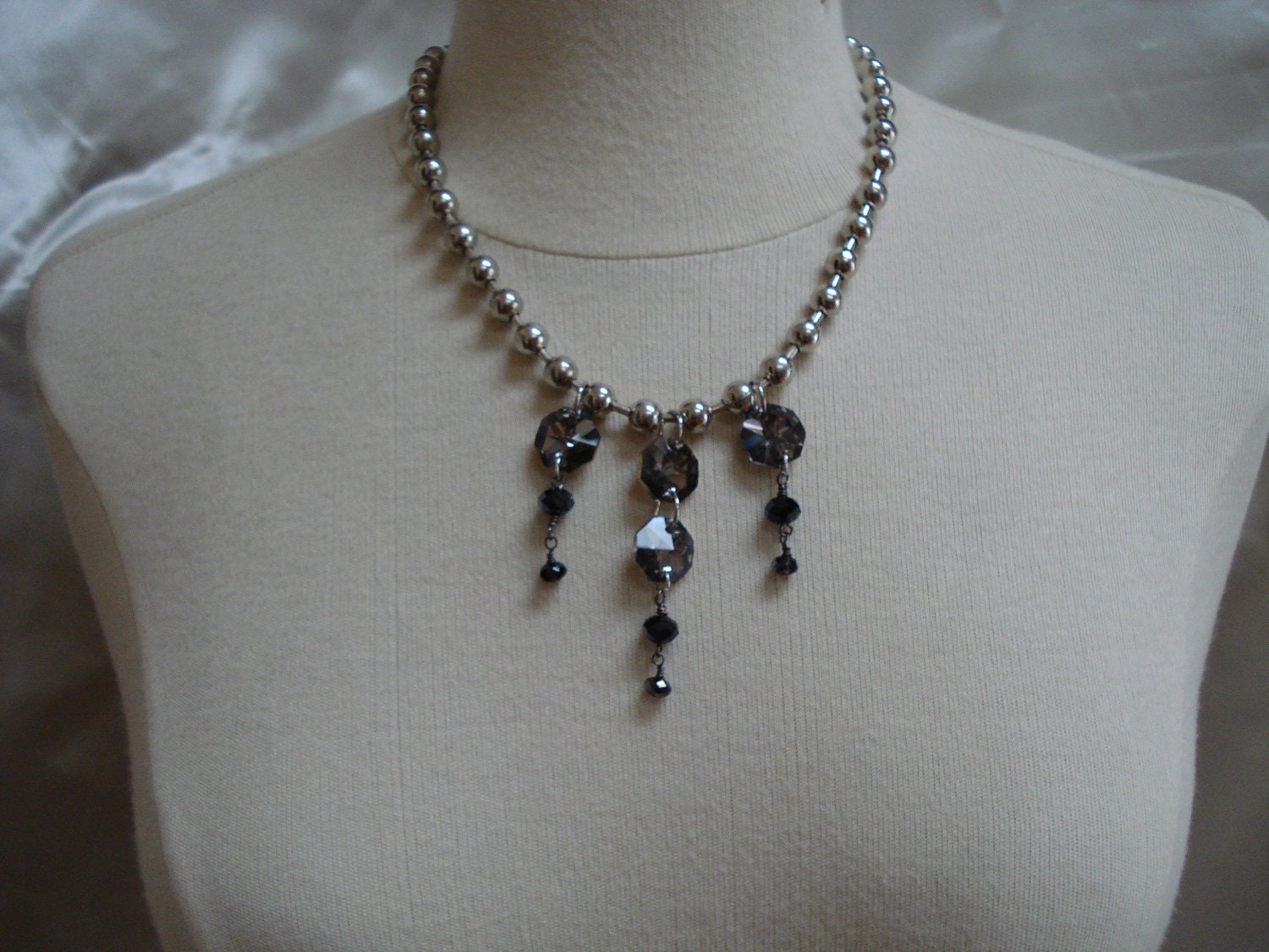 Giant Ball Chain Necklace with Bling