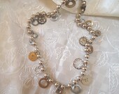 Large Ball Chain Steampunk Necklace with Hardware Charms