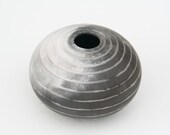 Striped Ceramic Pot - Sawdust Fired
