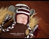 Sock Monkey hat with braids