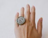 White lace ring - coctail ring - tatting lace ring - lace jewelry - romantic jewelry - tatting jewelry - valentines day - gift for her ,