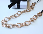 Short Rose Gold Chunky Textured Chain Necklace