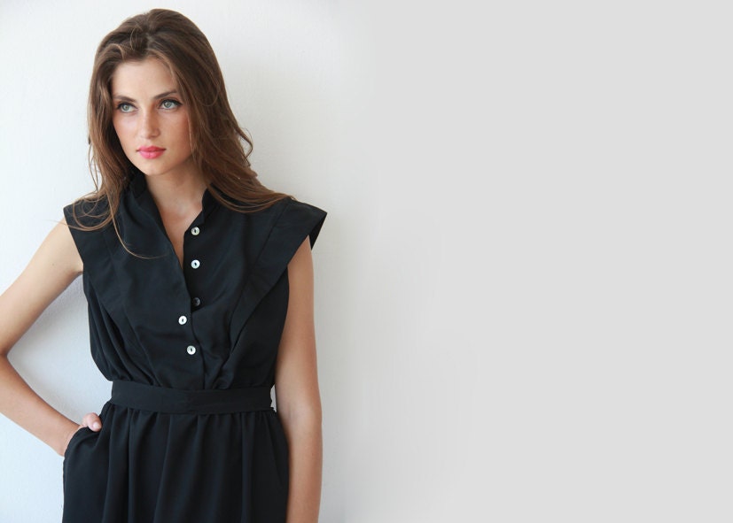 Black , Knee Length , Women Dress , Summer Dress