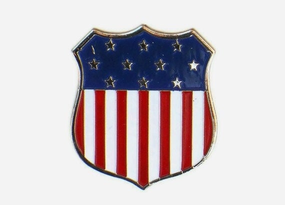 American Flag Pin - American Flag Shield Lapel or Tie Pin - Patriotic Pin