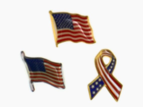 American Flag Pin - American Flag Shield Lapel or Tie Pin - Patriotic Pin