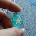 Real Starfish Necklace Aqua Turquoise Nautical Small Tear Drop Sea Beach Summer Ocean Specimen