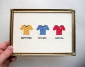 Doomed Redshirts cross stitch -- Trek across the stars with expendable ensigns, parody.