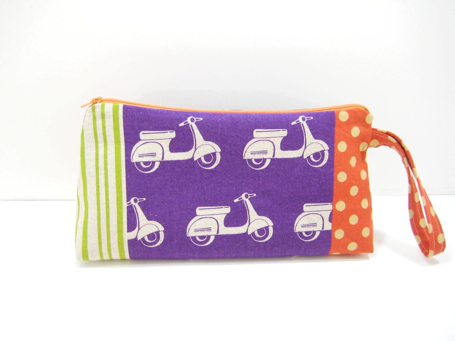 Large Zippered Pouch, Scooter Pouch, Scooter Diaper Clutch, Travel Bag, Ready to Ship