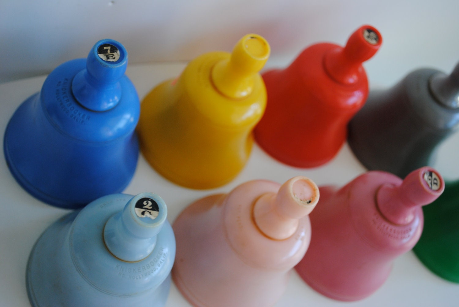 Vintage Childrens Handbells- Set of 8-Knickerbocker of No. Hollywood