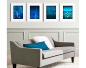 SET of any FOUR 8x10" fine art illustration prints - Paris art print,Paris decor,Love,turquoise,blue,France,French fine art