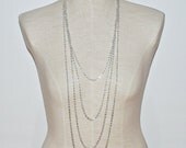 Multi strand chain necklace - long minimal necklace - multiple layered sterling silver chains - statement - modern simple jewelry - moxie