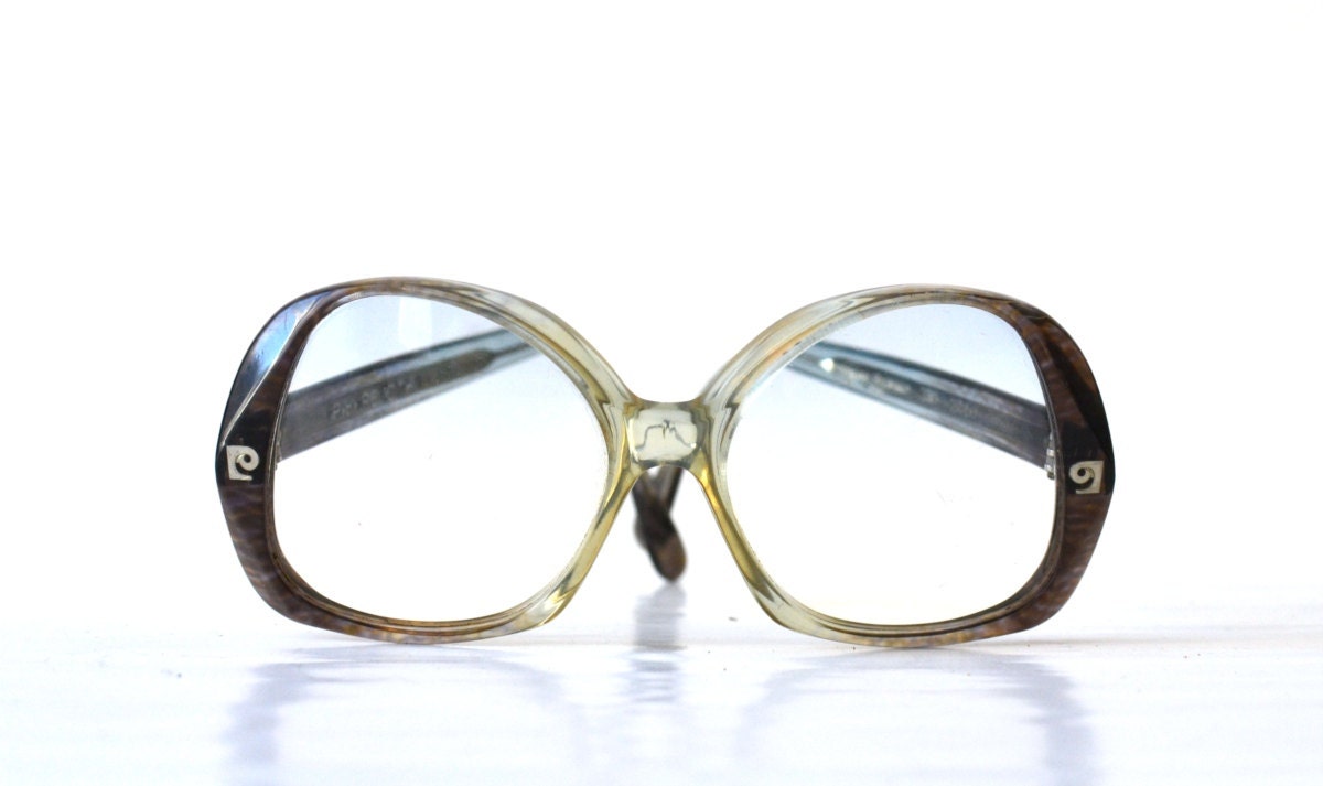 Vintage Pierre Cardin glasses sun French 70s womens spectacles gray oversized statement frame eyewear