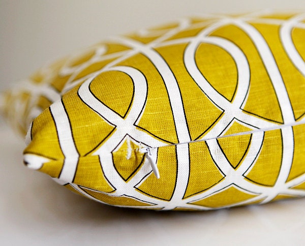 Designer Pillow Cover - shams - decorative covers- 18x18 Dwell Studio, citron