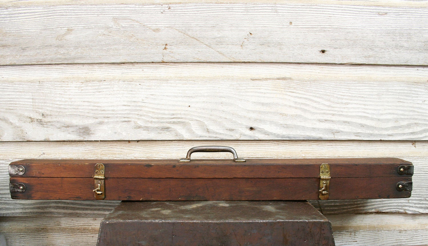 Vintage Wooden & Iron Box -- Arrow Case or Quiver