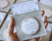 ROSE FLORAL Save the Date 58mm Magnet and Packaging x 40