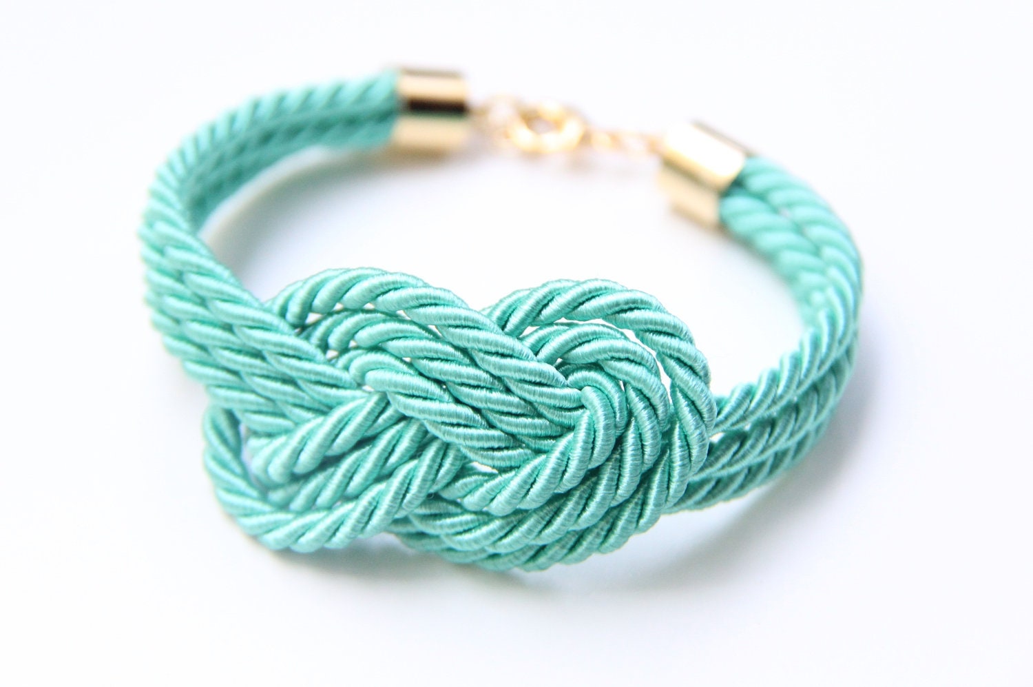 Mint triple Gold silk Knot Bracelet - 24k gold plated
