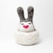 Felt grey bunny rabbit nesting - soft sculpture - sleepy bunny