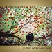 SPRING LOVE Print on Canvas -Trees,Birds,Flowers ready to hang-24x18 from original painting by Luiza Vizoli