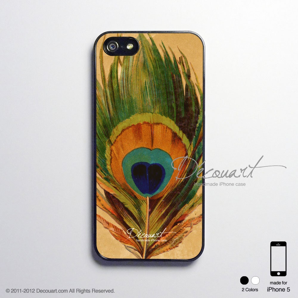 Peacock iphone 5 case, iphone 5 cover, case for iPhone 5, peacock feather S206