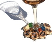 Wine Charms - Cork with Multi Color Beads