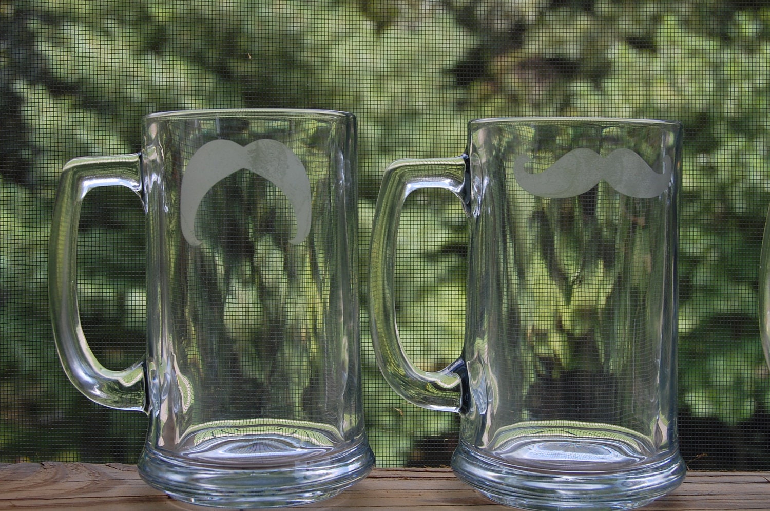 Personalized Beer Mugs (Set of 4) - Moustaches