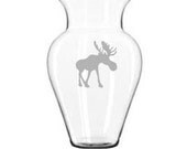 Moose Vase Sand Carved (sandblasted) Great for the Cabin