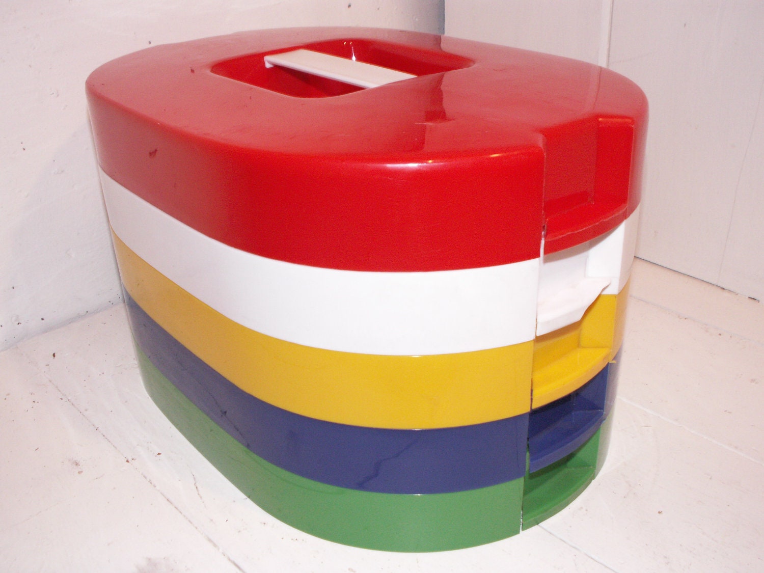 Retro Stackable Lunch Trays. C. 1970's -  Food -  Picnic Storage Containers