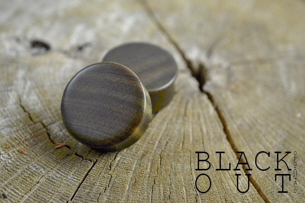 Lignum Vitae Organic Ear Plugs 00g (9.2mm) Custom Handmade Hand Carved Wood Body Jewelry Piercing Earrings 00 Gauge