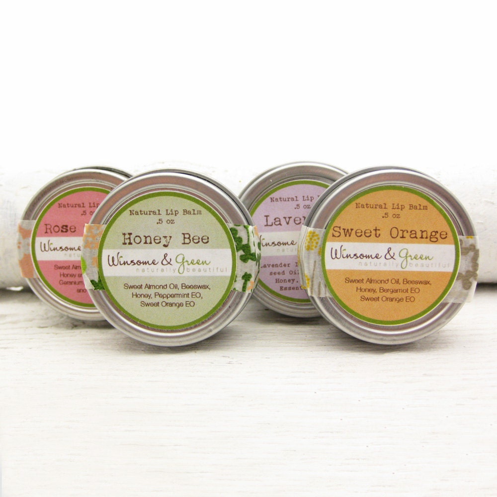 Wedding Favors, Bridesmaid Gift, Lip Balm Favors, Rose Garden, Honey Bee, Sweet Orange and Lavender - Bridesmaid Special