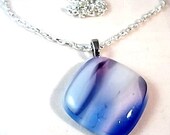 Pink At Night...Fused Glass Pendant Necklace