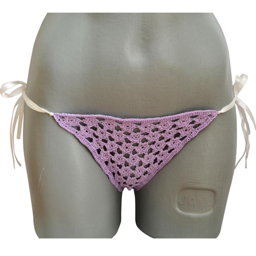 Pink panties -  hand crocheted from pure natural cotton