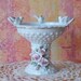 Lefton Mini Bird Bath Rare White Hobnail Pedestal Figurine