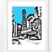 Portland Skyline Poster - 8x10 City Skyline Art Print  - Portland Concert Hall - VERSION 1