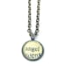 Angel Angelic  Word Mini Pendant Brass Setting Library Card Necklace One of a Kind
