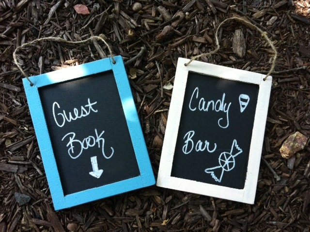 Wood Chalk board - Shabby Wedding Decor -  Wedding Sign Bar Chalkboard Set - Restaurant Chalkboard - Wedding Bar Chalk Board