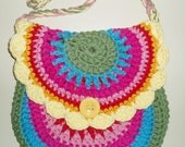 Crocheted Purse in Rainbow Colors