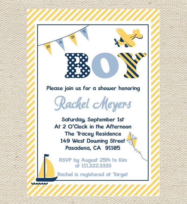 Toy Baby Boy Shower Invitation Printable Il_570xn