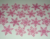 100 Pink Glitter Snowflake Die Cuts/Confetti/Embellishments