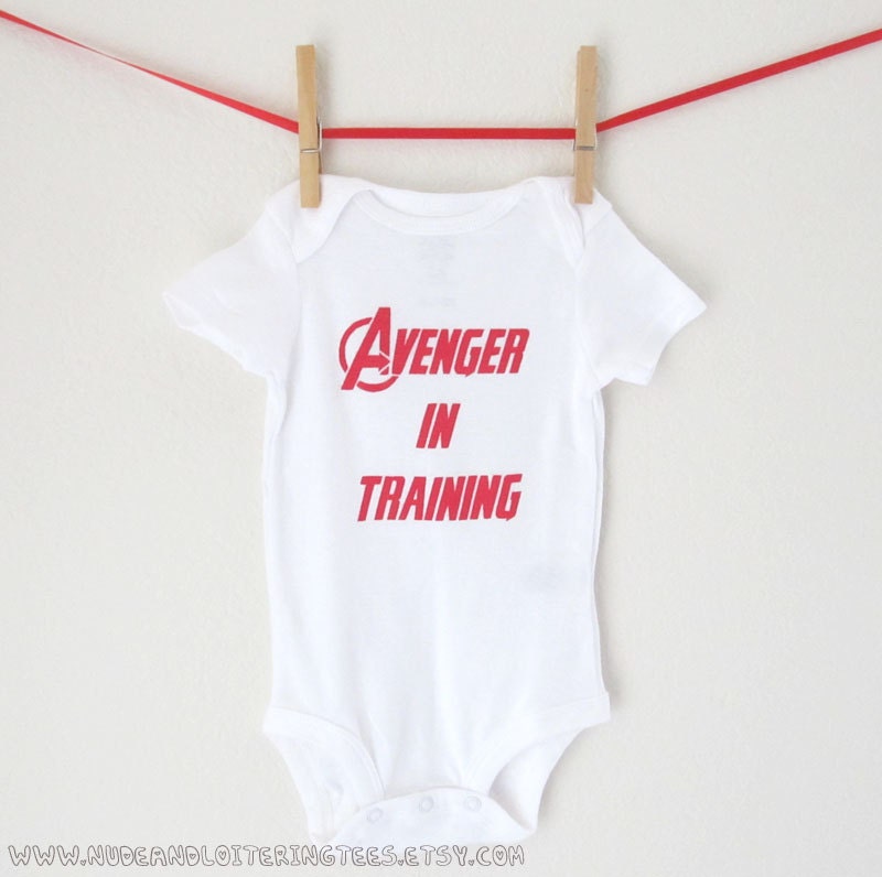 Superhero Onesie - Avenger in Training Bodysuit  Avengers Creeper Super Hero Baby Shower Gift