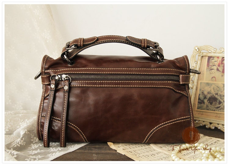 Leather Tote Bag - Shoulder Bag - Handbag - Satchel - Messenger in Dark Coffee