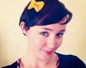 Felt Bow Hair Clip - Mustard