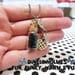 CLEARANCE SALE Jar Of Hearts, BLACK Glass Vial Necklace Vintage Crystal Handmade Jewelry