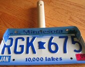 Handmade Minnesota License Plate Dust Pan with wooden handle