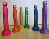 Nature's Clothespin Doll's-Natural Wooden Toy-Set of 6