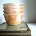 Fire King Peach Lusterware Custard Bowls, Set of Four