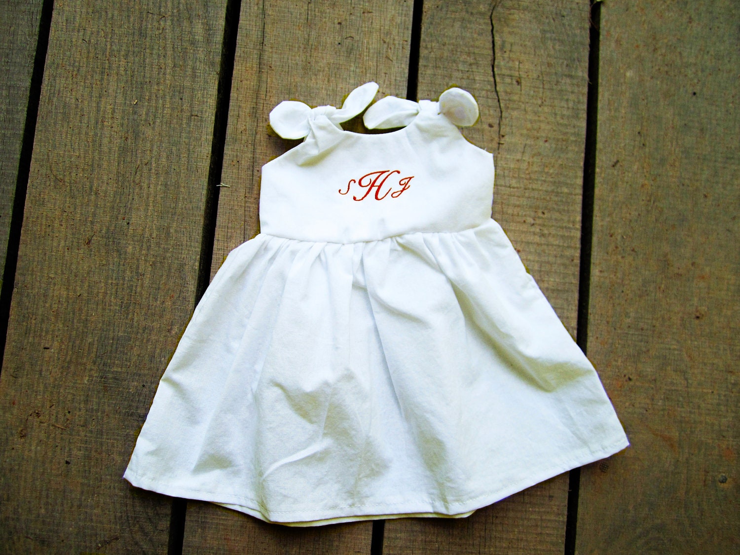 White Monogrammed dress newborn 0-3, 3-6, 6-12, 12-18, 18-24 months dress coming home outfit christening baptism, summer dress