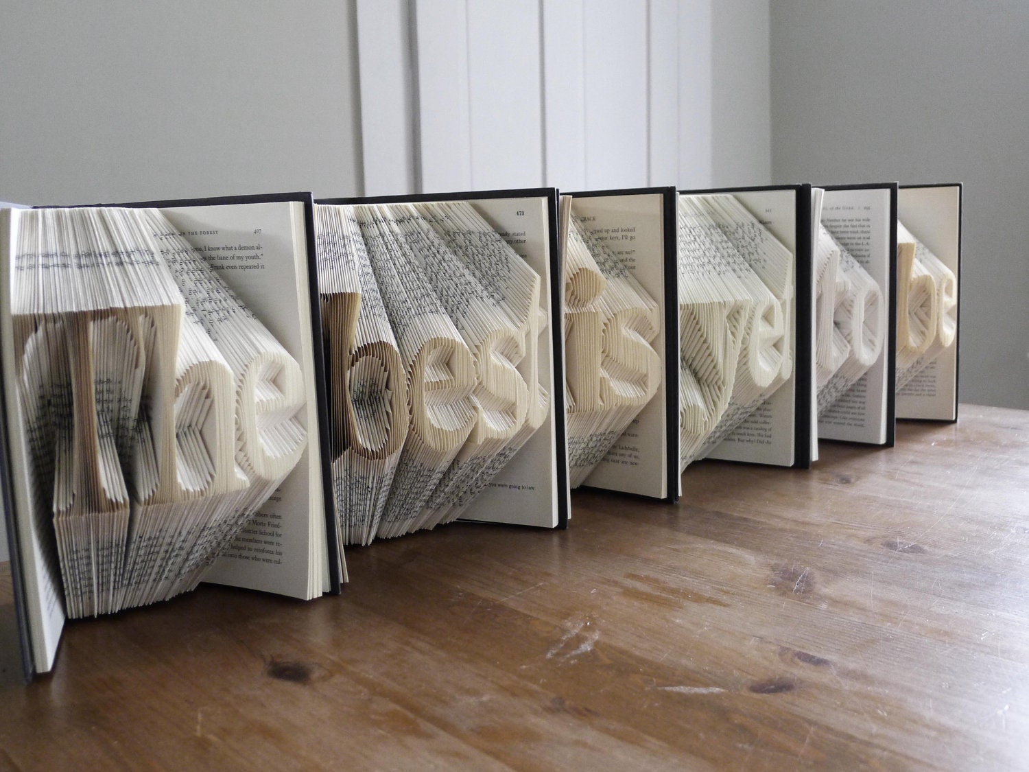 Gift for Book Lover - Folded Book Art - Custom Phrase - Inspirational Quote - Christmas  Home Decoration - Library  Books - Music