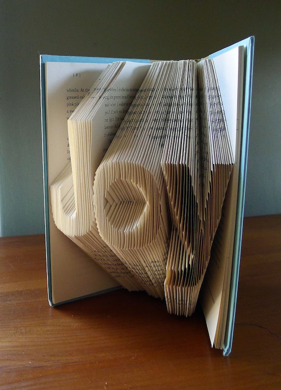 Christmas Decor - Holiday - Joy - Folded Book Art - Inspirational - Book Sculpture - Unique Gift -