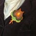 Hungaian "Matyó" folk rose brooch - autumn colours